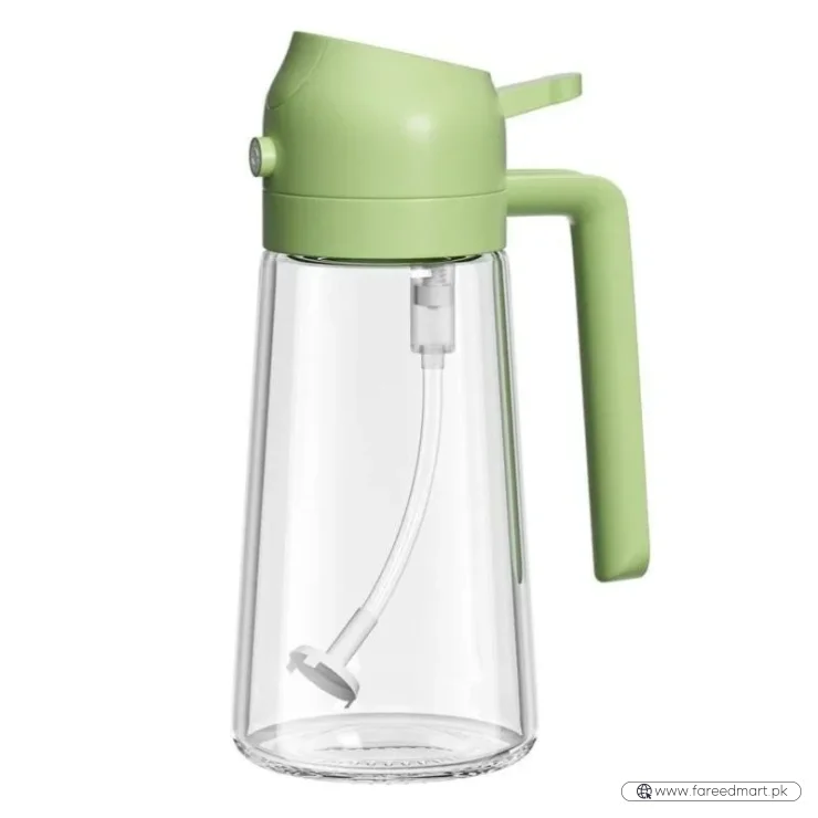 2-in-1 Glass Oil Spray Bottle & Dispenser with Pouring Spout | Kitchen Oil Mister for Air Fryer, BBQ & Cooking| 450ml