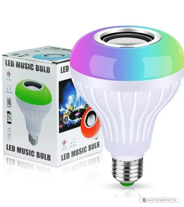 2-in-1 Smart LED Bulb with Bluetooth Speaker | RGB Color Light + Remote Control