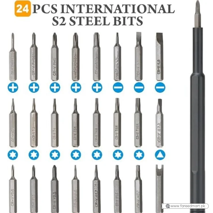 24-in-1 Precision Magnetic Screwdriver Set | Electronics, Phones & Laptop Repair Tool Kit