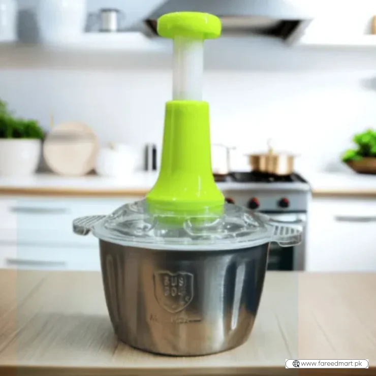 2L Manual Food Chopper | Stainless Steel Bowl & 4 Sharp Blades