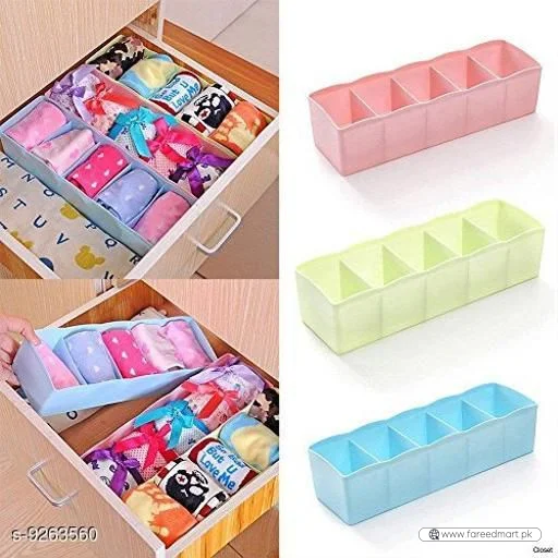5-Grid Multipurpose Divider Storage Box | Cosmetic, Jewelry & Kitchen Organizer | Random Colors