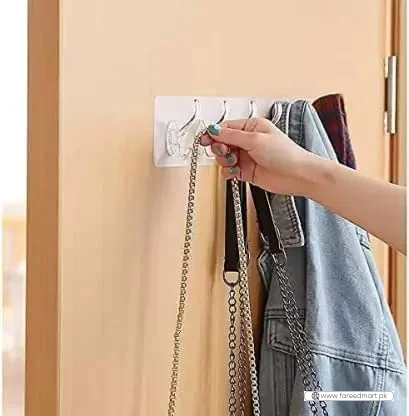 6-in-1 Heavy-Duty Self-Adhesive Wall Hooks | Waterproof Transparent Hooks
