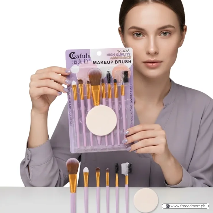 9 PCS Makeup Brush Set | Professional Beauty Tools for Foundation, Blending, Contouring & Eyeshadow | Soft Synthetic Bristles | Pink