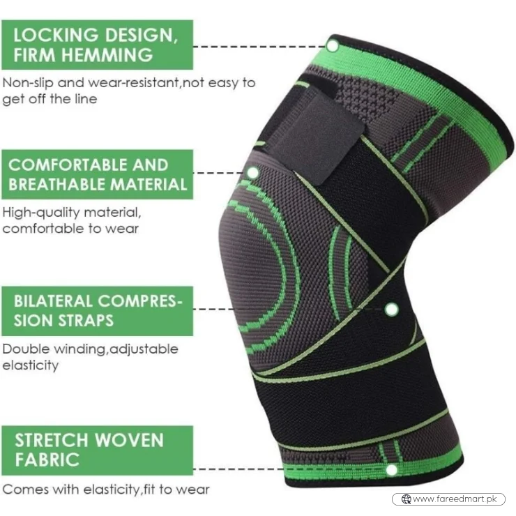 Adjustable 3D Knee Support Band with Patella Gel Pad & Anti-Slip Grip