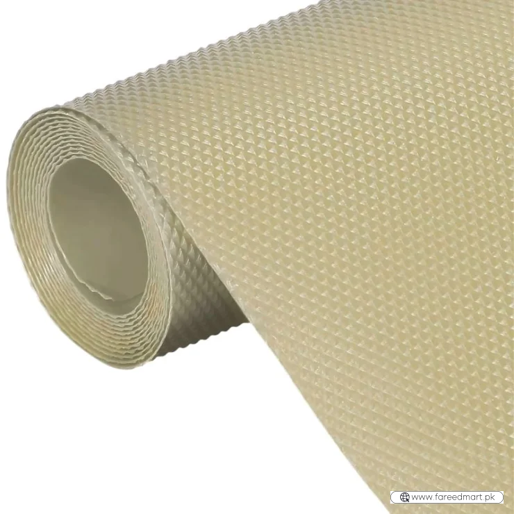 Anti-Slip Fridge & Shelf Mat | Waterproof Washable Liner for Kitchen Drawers Cabinets | Beige