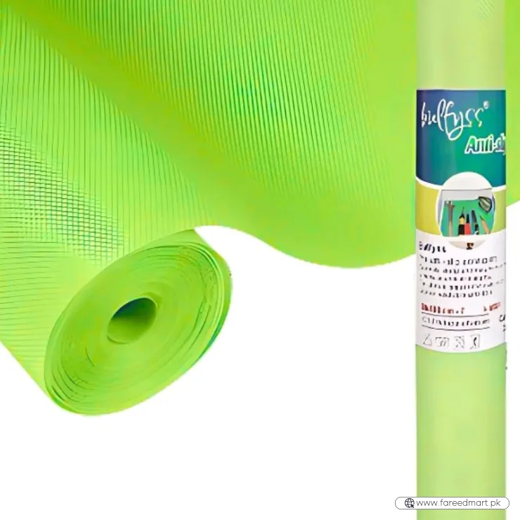 Anti-Slip Fridge & Shelf Mat | Waterproof Washable Liner for Kitchen Drawers Cabinets | Parrot Green