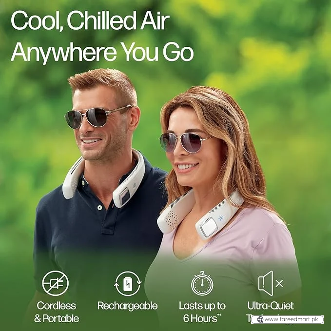 Arctic Air Freedom Wearable Neck Fan & Air Purifier | USB Rechargeable 3-Speed Personal Cooler for Indoor Outdoor Travel