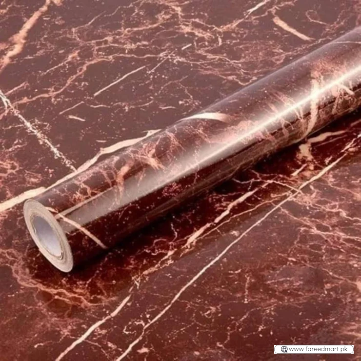 Autumn Brown | Marble Sheet Sticker 60x200cm | Waterproof Self-Adhesive PVC Wallpaper for Furniture Walls