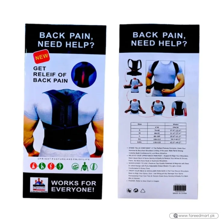 Back Pain Relief Posture Corrector Belt | Adjustable Support for Spine, Shoulder & Lumbar Alignment | Large