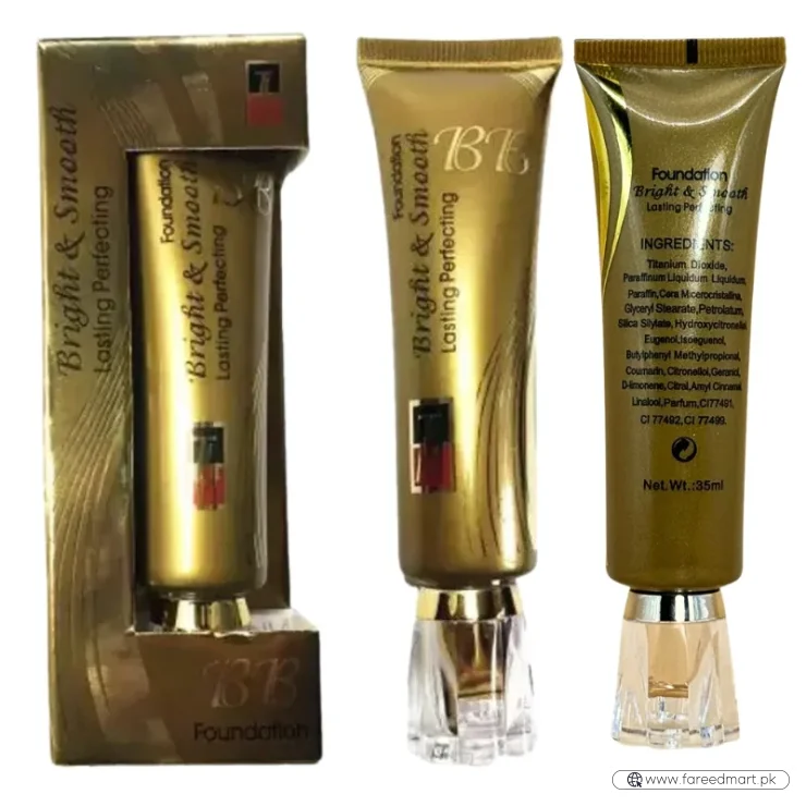 BB Makeup Foundation Bright & Smooth BB Cream 35ml Waterproof Long-Lasting Natural Coverage for Flawless Skin