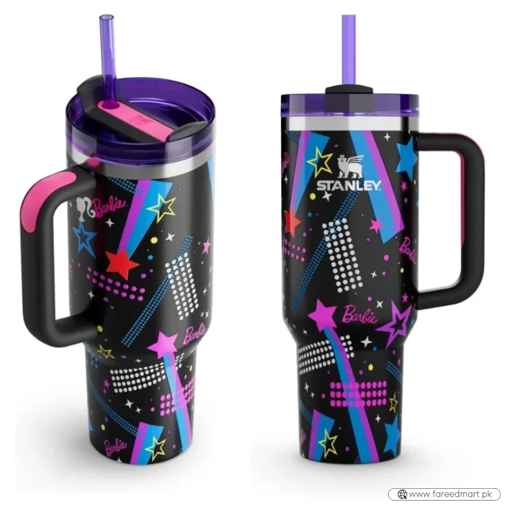 Black Stylish Stanley Barbie Tumbler H2.0 Tumbler 1.18L Limited Edition Double Wall Vacuum Insulated
