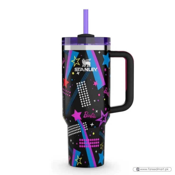 Black Stylish Stanley Barbie Tumbler H2.0 Tumbler 1.18L Limited Edition Double Wall Vacuum Insulated