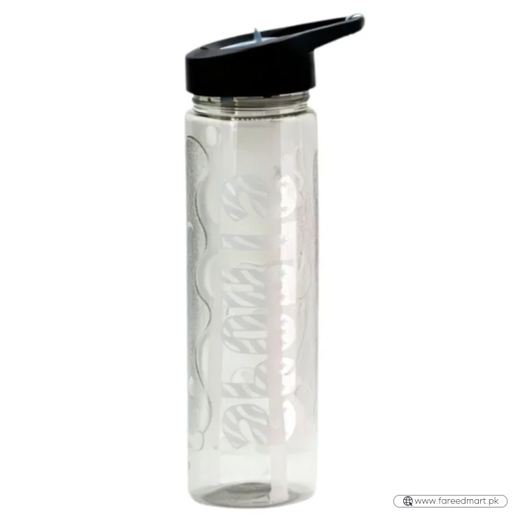 Black Stylish Water Sport Bottle 1000ml with Straw | Leakproof BPA-Free Hydration Bottle for School, Gym & Travel