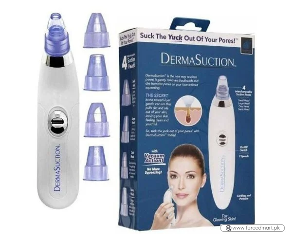 Blackhead Removal Machine | Derma Suction 3 In 1 Black Head Remover Machine | Acne Pimple Pore Cleaner Vacuum Suction Tool