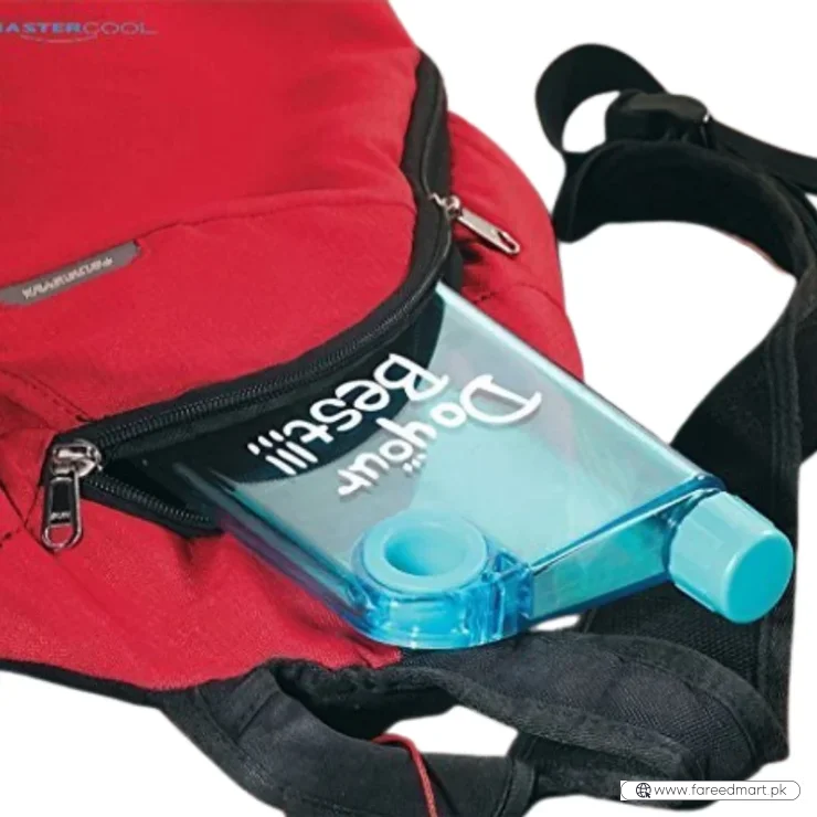 Blue Ultra Slim Notebook Style Water Bottle 380ml | Portable Memo Bottle for Travel, School & Office