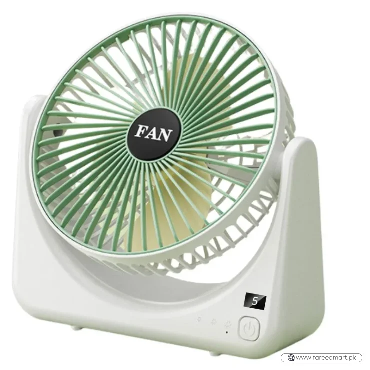 Circular Rechargeable Desktop  Fan | Model QL-01 | 3 Speed Personal Cooling Fan | Quiet Air Circulator for Home, Office & Travel | Random Color
