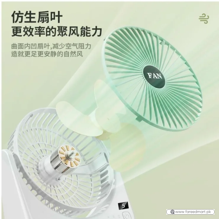 Circular Rechargeable Desktop  Fan | Model QL-01 | 3 Speed Personal Cooling Fan | Quiet Air Circulator for Home, Office & Travel | Random Color