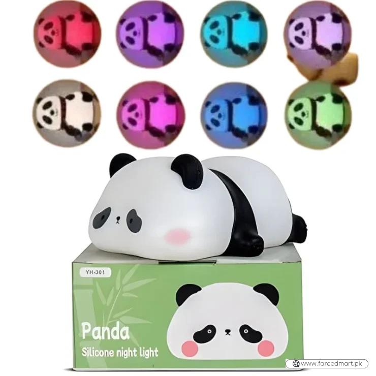 Cute Panda  Soft Silicone LED Animal Bedside Lamp | Tap Control & USB Rechargeable |  Panda Night Light for Kids