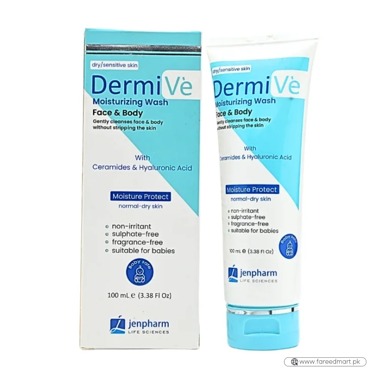 DermiVe Moisturizing Wash Face & Body 100ml | Jenpharm