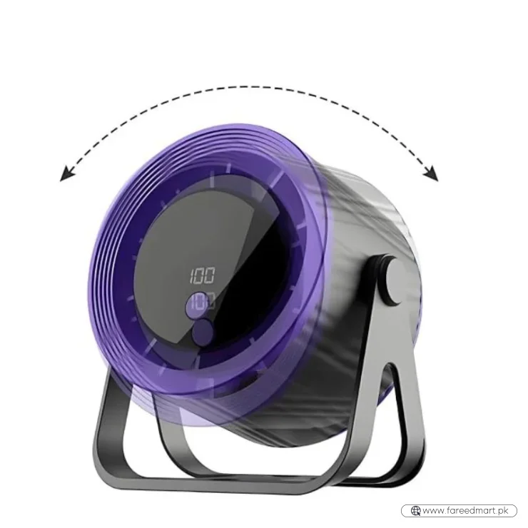 Desktop Circular Rechargeable Fan with 360° Adjustable Airflow | Model QL-02 | Quiet Personal Cooling Fan for Home, Office & Bedroom | Random Color