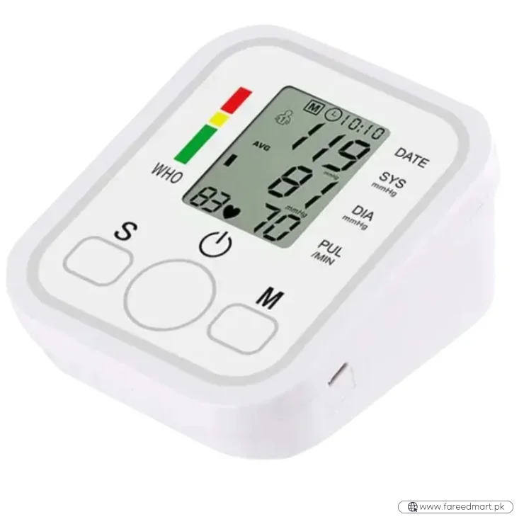 Digital Blood Pressure Monitor | Upper Arm Automatic BP Machine with Large LCD Display, Memory Storage & Voice Function for Home Monitoring