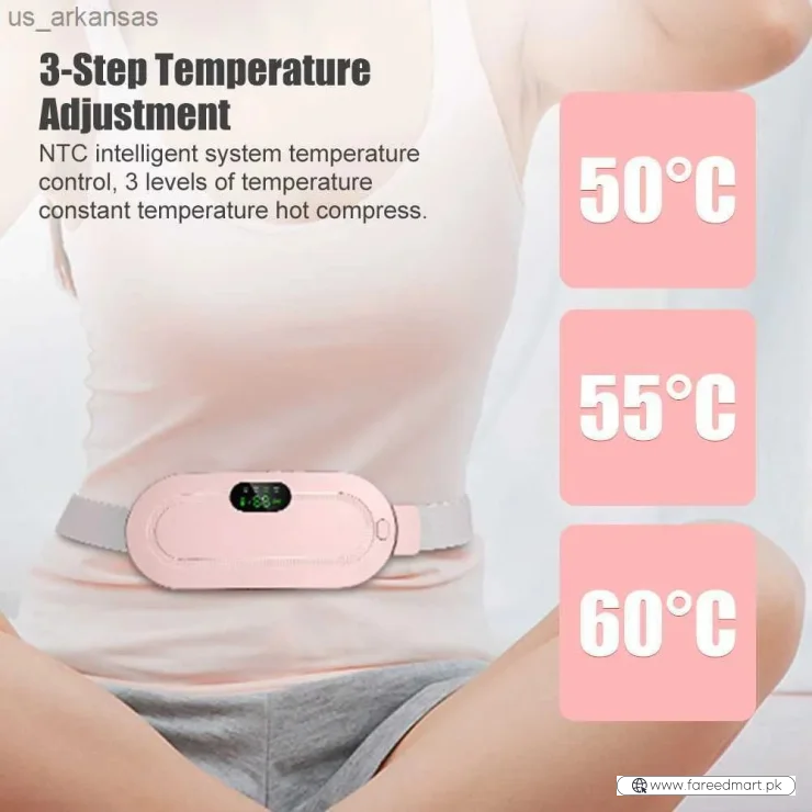 Digital Period Heating Pad & Vibrating Belt | Fast Menstrual Cramp Relief | Rechargeable & Portable