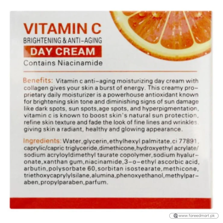 Dr. Rashel Vitamin C Brightening & Anti-Aging DAY Cream | SPF Protection & Radiant Glow Moisturizer (50 g) | Imported