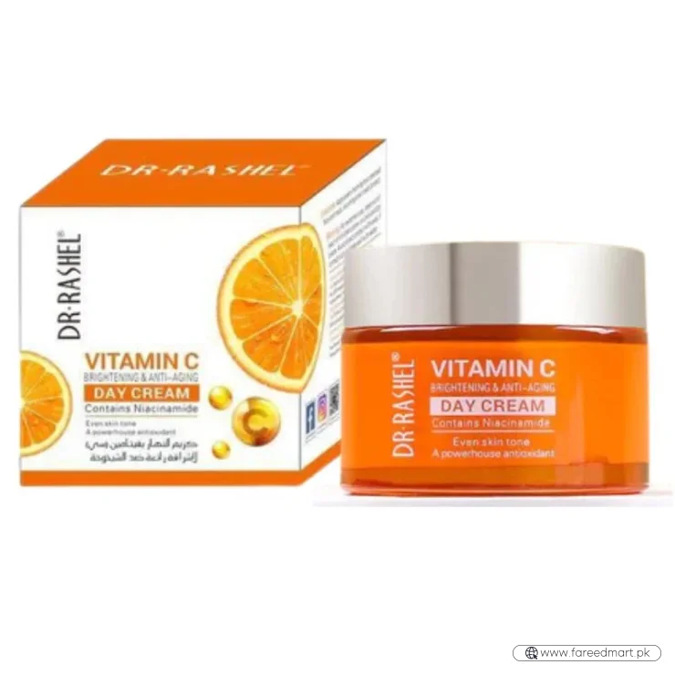 Dr. Rashel Vitamin C Brightening & Anti-Aging DAY Cream | SPF Protection & Radiant Glow Moisturizer (50 g) | Imported