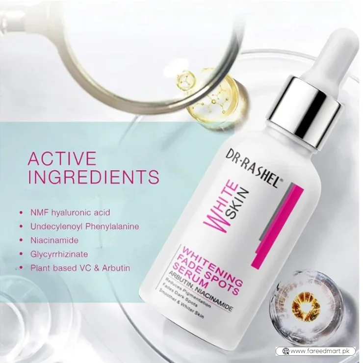 Dr. Rashel Whitening Fade Spots Serum for White Skin | Brightening & Pigmentation Corrector with Arbutin & Niacinamide (50ml) | Imported
