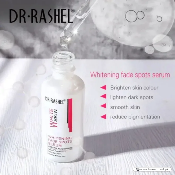 Dr. Rashel Whitening Fade Spots Serum for White Skin | Brightening & Pigmentation Corrector with Arbutin & Niacinamide (50ml) | Imported