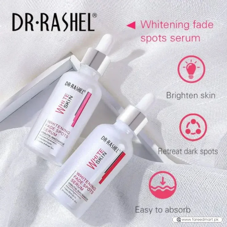 Dr. Rashel Whitening Fade Spots Serum for White Skin | Brightening & Pigmentation Corrector with Arbutin & Niacinamide (50ml) | Imported