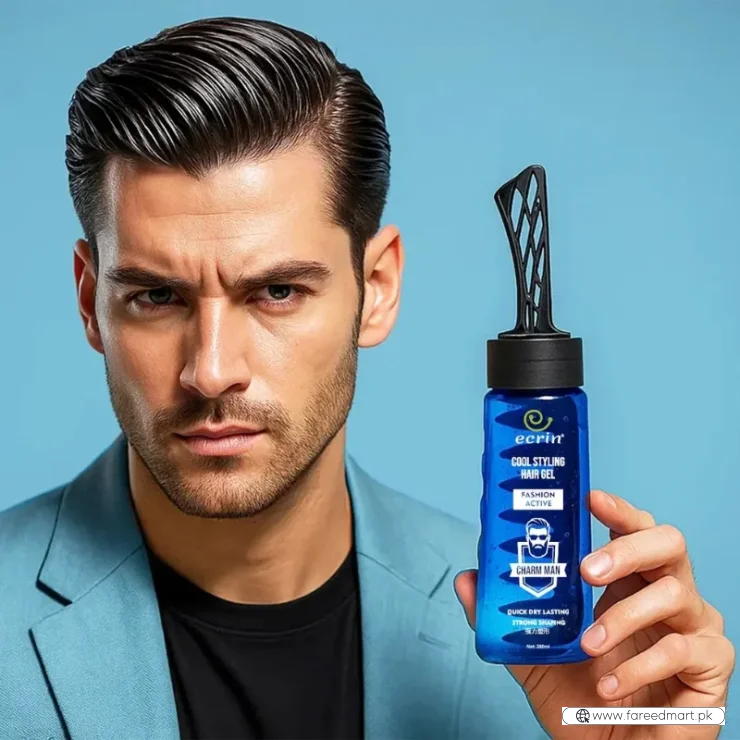 ECRIN Cool Styling Hair Gel 280ml with Active Collagen Strong Hold & Cool Fresh Effect