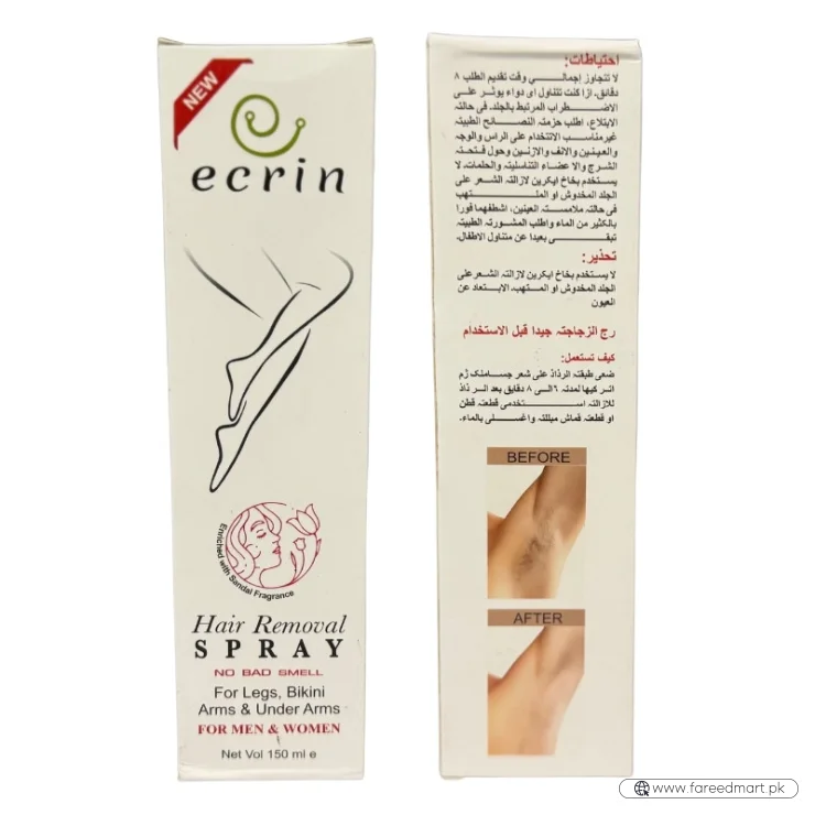 Ecrin Hair Removal Spray for Men & Women | Fast, Gentle Hair Remover 100ml