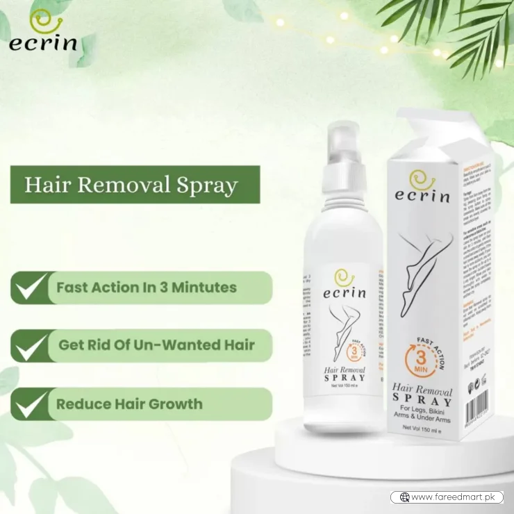 Ecrin Hair Removal Spray for Men & Women | Fast, Gentle Hair Remover 100ml