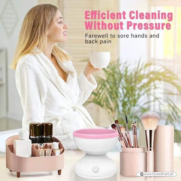 Electric Makeup Brush Cleaner Machine | Automatic USB Rechargeable Brush Washer | Gentle Silicone Cleaning