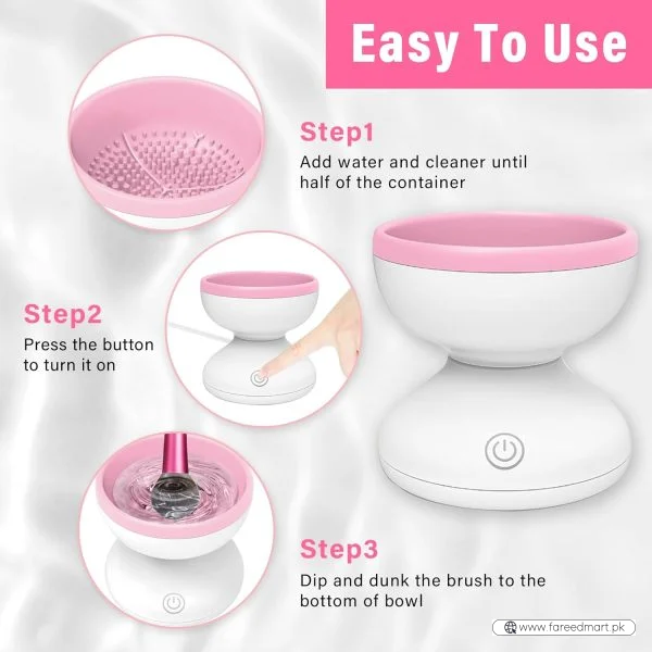 Electric Makeup Brush Cleaner Machine | Automatic USB Rechargeable Brush Washer | Gentle Silicone Cleaning