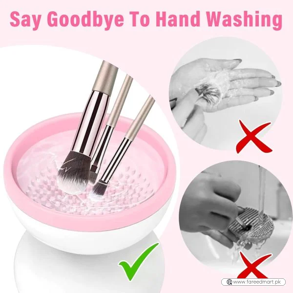 Electric Makeup Brush Cleaner Machine | Automatic USB Rechargeable Brush Washer | Gentle Silicone Cleaning