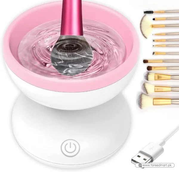 Electric Makeup Brush Cleaner Machine | Automatic USB Rechargeable Brush Washer | Gentle Silicone Cleaning
