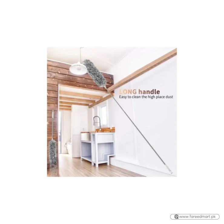 Extendable Microfiber Duster with Telescopic Handle | Long Reach, Bendable Head & Washable Cleaner