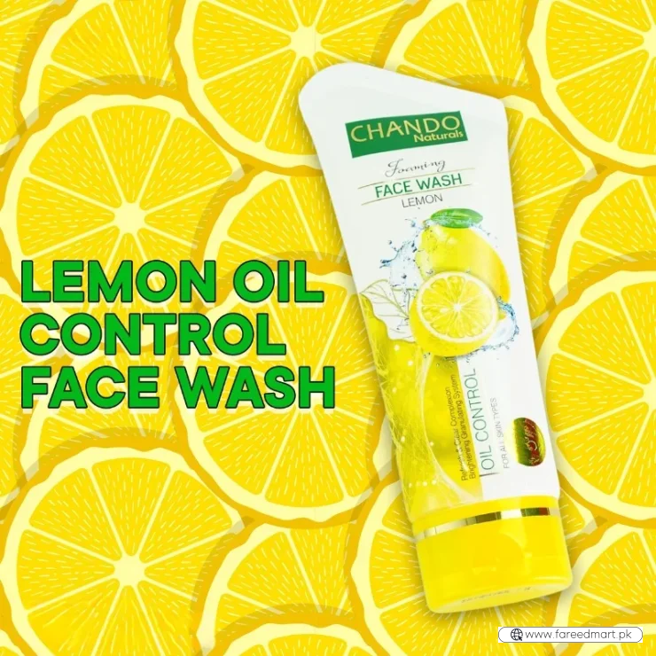 Face Wash | Chando Naturals Lemon Oil Control Face Wash 100ml Gentle Cleanser for Oily and Combination Skin