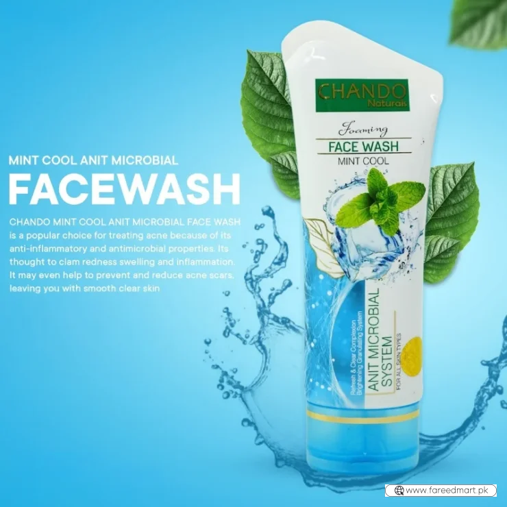 Face Wash | Chando Naturals Mint Cool Anti-Microbial Face Wash 100ml Daily Cleanser for Oily and Acne-Prone Skin