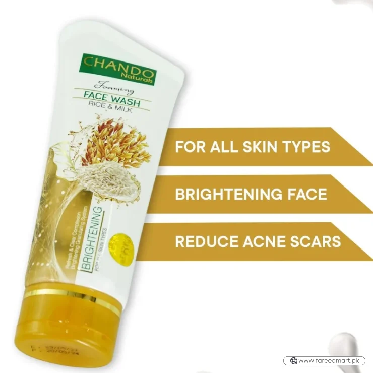 Face Wash | Chando Rice & Milk Brightening Face Wash 100ml Gentle Cleanser for Radiant Glowing Skin
