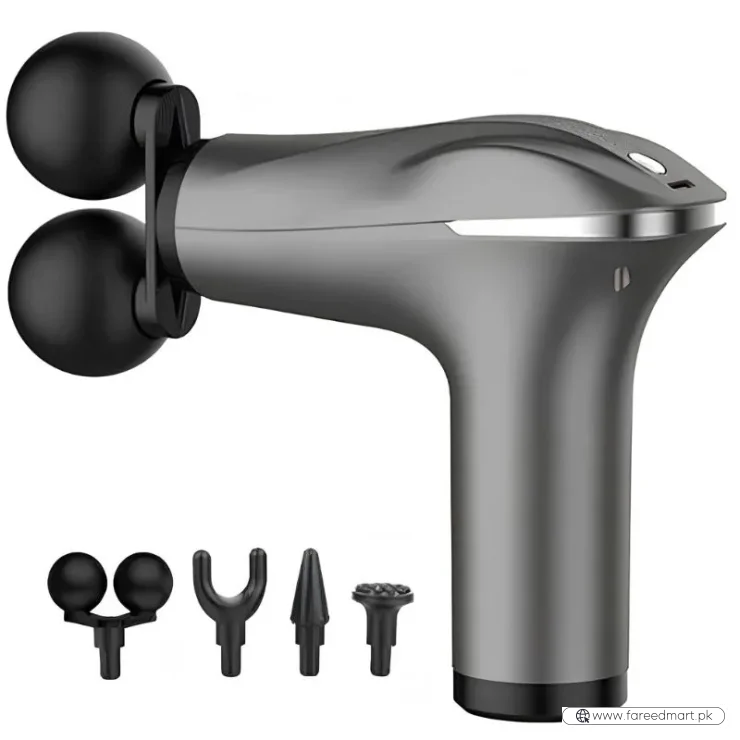Fascial Tissue Massage Gun | Model BLD-329 | Rechargeable Massage Gun | LCD Display | 4 Massage Heads for Muscle Recovery & Pain Relief