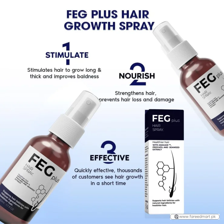 FEG Plus Hair Growth Spray 50ml | Anti-Hair Loss & Regrowth Solution