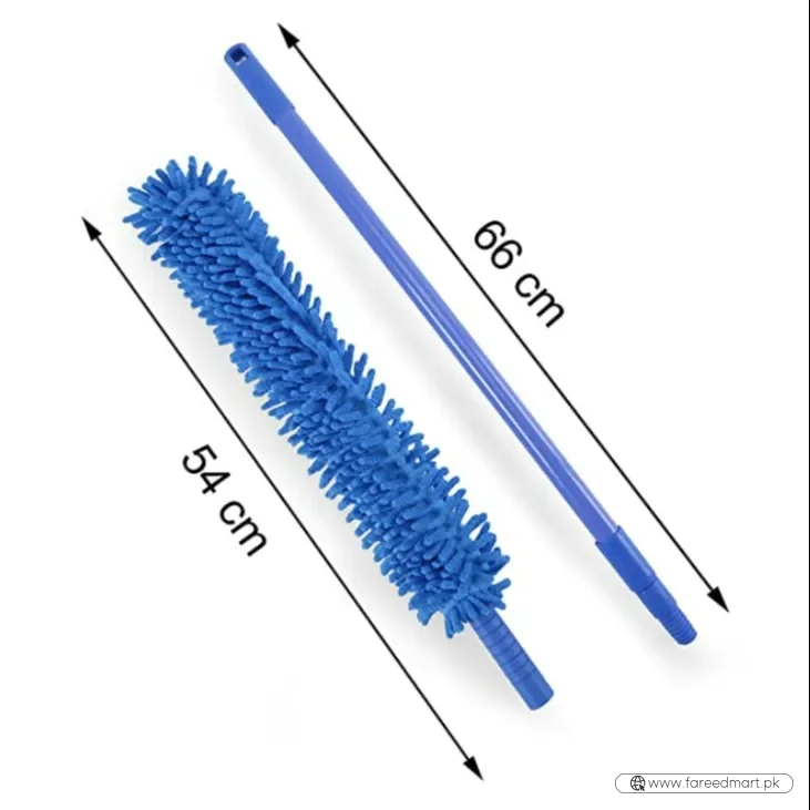 Flexible Micro-Fiber Duster With Telescopic Stainless Steel Handle | Fan & Home Cleaning | Random Colors