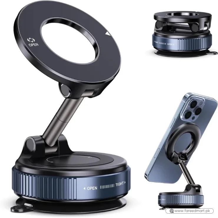 Foldable Magnetic Car Phone Holder | 360° Rotating Suction Mount, Universal