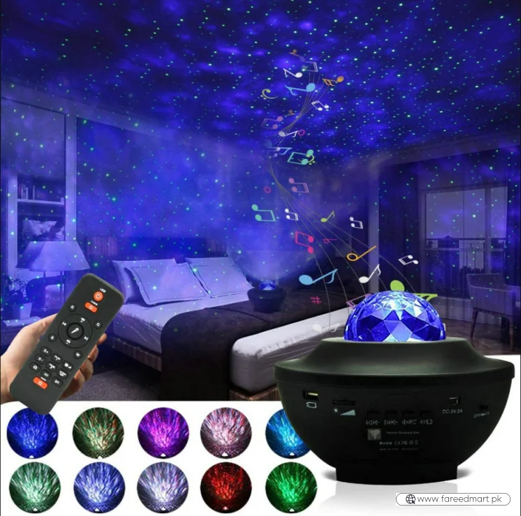 Galaxy Star Projector Lamp | LED Nebula Universe Effect & Built-in Speaker