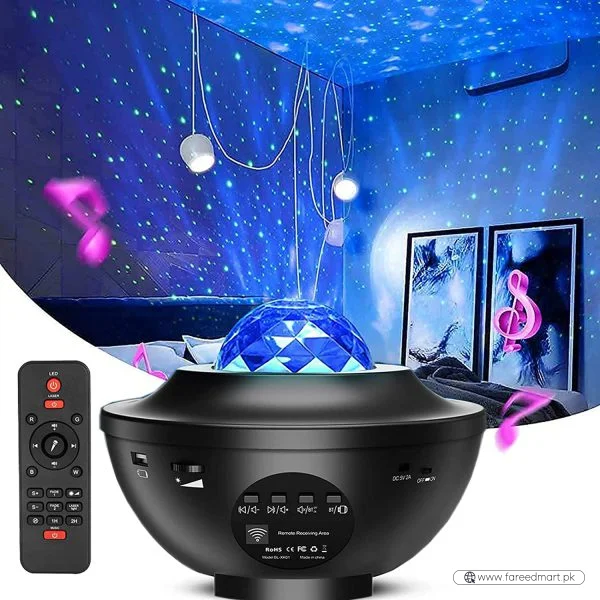 Galaxy Star Projector Lamp | LED Nebula Universe Effect & Built-in Speaker