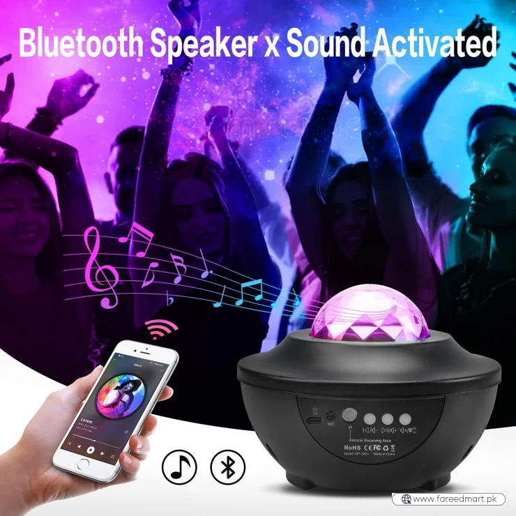 Galaxy Star Projector Lamp | LED Nebula Universe Effect & Built-in Speaker