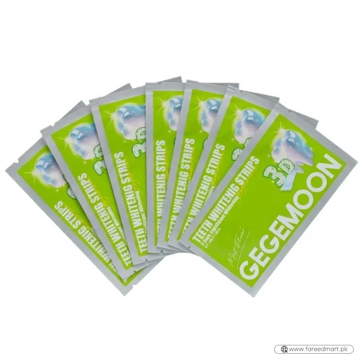 Gegemoon 3D Teeth Whitening Strips | Professional 7-Day Whitening Kit | Enamel Safe Whitening Strips | Deep Stain Removal | Mint Flavor | 7 Pairs